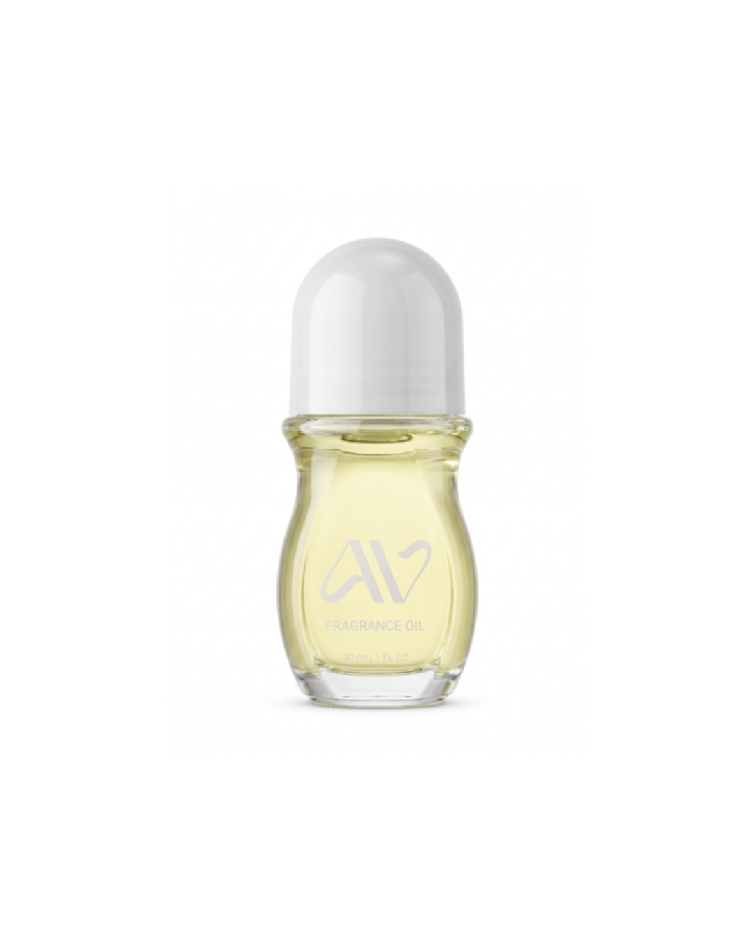 Auravlla Bamboo River fragrance oil in a clear glass roll-on bottle with a white cap against a white background.